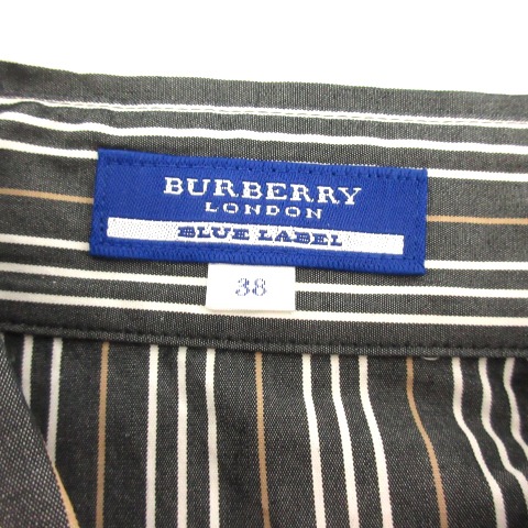 バーバリーブルーレーベルストライプブラウス黒　38 BURBERRY BLUE LABEL（シャツ/ブラウス(半袖/袖なし)）のフリマ