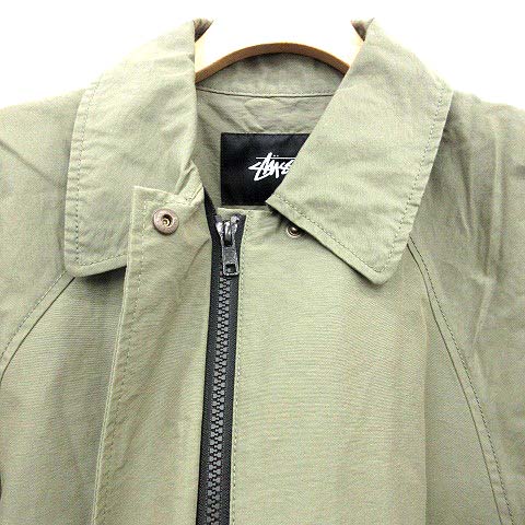 最終値下 試着のみ stussy ステンカラーコート ステューシー ステューシー STUSSY ステンカラー ロングコート ナイロン S