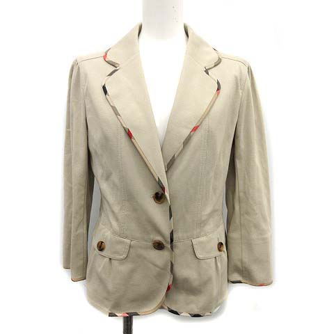 BURBERRY バーバリー(38)テーラードジャケット アウター ベージュ BURBERRY BLUE LABEL 「BURBERRY LABEL」 テーラードジャケット