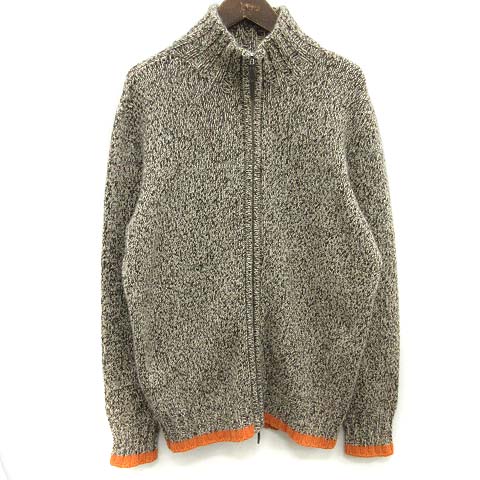 エルメス HERMES ジャケット ニット ジップアップ カシミヤ ベージュ 