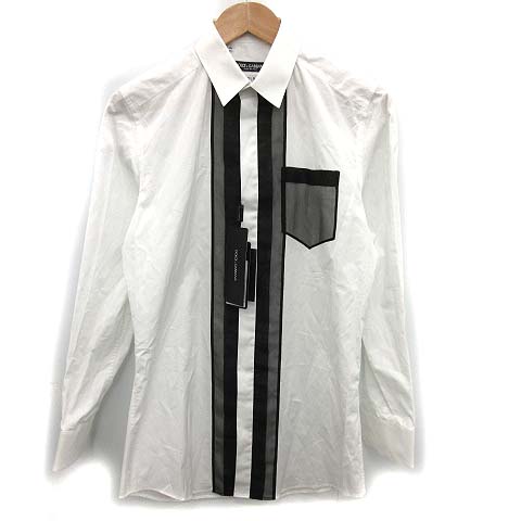 ドルチェ ガッバーナ ドルガバ Dolce Gabbana Gold シャツ 長袖 シースルー 15 38 白 黒 ホワイト ブラック Kh D メンズ 081 ベクトルパーク