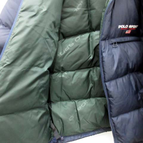 ポロスポーツ POLO SPORT ダウンジャケット ジップアップ M 紺