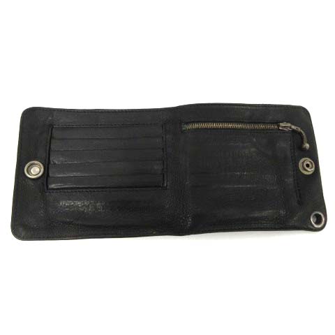 クロムハーツ CHROME HEARTS 財布 二つ折り レザー 黒 ブラック /EK クロムハーツ CHROME HEARTS 財布 二つ折り レザー 黒 ブラック /EK