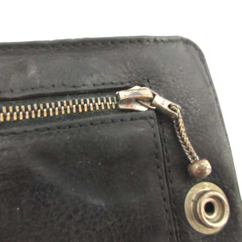 クロムハーツ CHROME HEARTS 財布 二つ折り レザー 黒 ブラック /EK