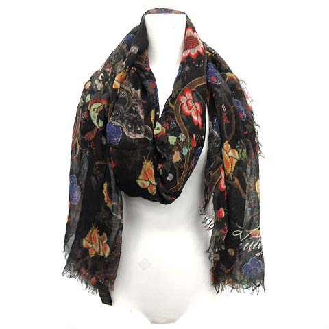 ルイヴィトン LOUIS VUITTON ストール ショール 花柄 カシミヤ シルク  