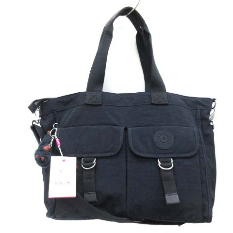 信頼への信頼 未使用品 紺 2WAY ショルダー トートバッグ KIPLING キプリング バッグ