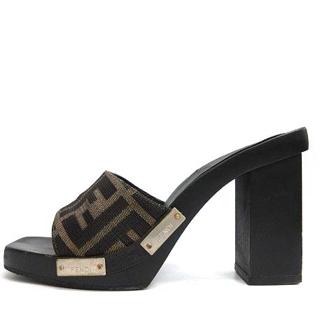 フェンディ FENDI ミュール サンダル ズッカ柄 35.5 茶 ブラウン /MF3 