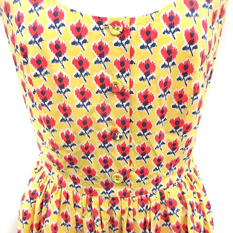 PRADA 花柄ノースリーブひざ丈ワンピース プラダ PRADA ワンピース ひざ丈 ノースリーブ 花柄 総柄 コットン 40