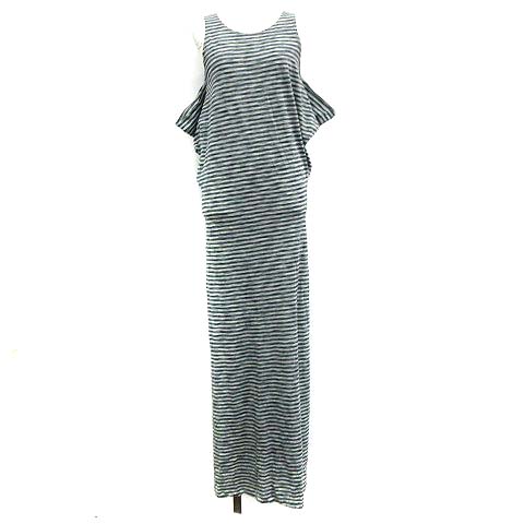 エムエムシックス Mm6 メゾンマルジェラ ワンピース ノースリーブ ロング ボーダー M グレー Kh レディース 081 ベクトルパーク