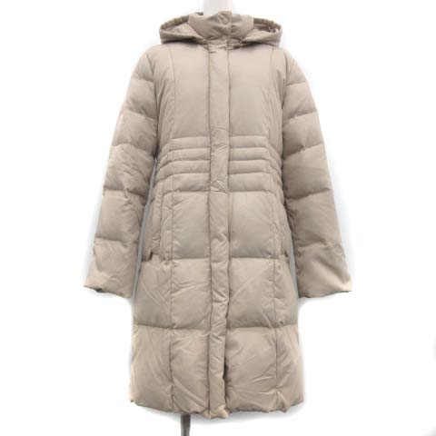 エムプルミエ ブラック M Premier Black ダウンコート ロング フード 38 M ベージュ Oi D レディース 081 ベクトルパーク