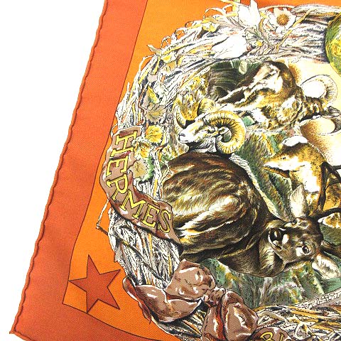 エルメス HERMES スカーフ カレ90 テキサス 動植物図鑑 TEXAS WILDLIFE