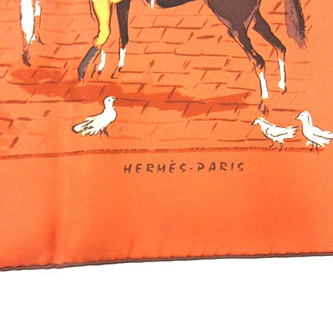 エルメス 売れ シルクスカーフ カレ90 馬 ジョッキー