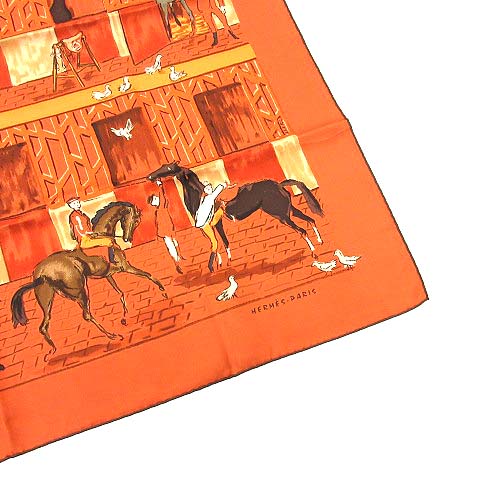 HERMES ポケットチーフ 馬と騎手