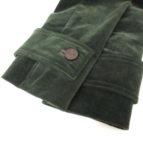 グッチ GUCCI 42 L ベロアジャケット ダブル 緑 カーキ /EK ○D 