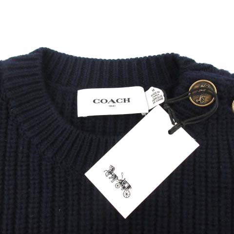 未使用品 コーチ COACH ニット セーター 長袖 ワッペン ロゴボタン