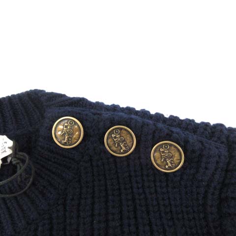 未使用品 コーチ COACH ニット セーター 長袖 ワッペン ロゴボタン