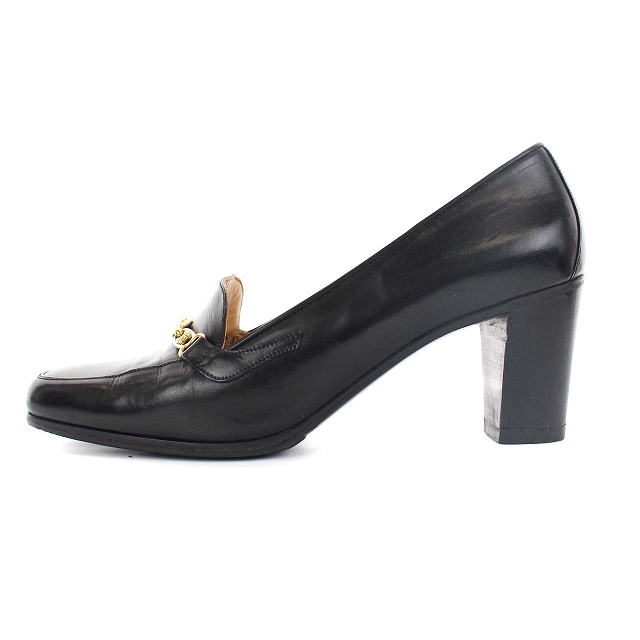 セリーヌ CELINE パンプス チャンキーヒール スクエアトゥ マカダム 
