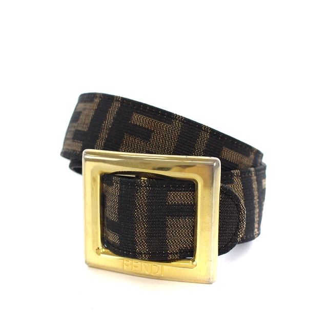 フェンディ Fendi ベルト ズッカ柄 キャンバス 42インチ 茶色 ブラウン 黒 ブラック Nm Ibo17 レディース 081 402110250173 ベクトルパーク