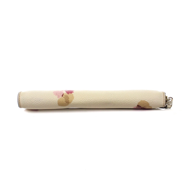 【新品】COACH 長財布 ホワイト 白 花柄 レザー コーチ COACH 財布 長財布 レザー ラウンドファスナー 花柄 白