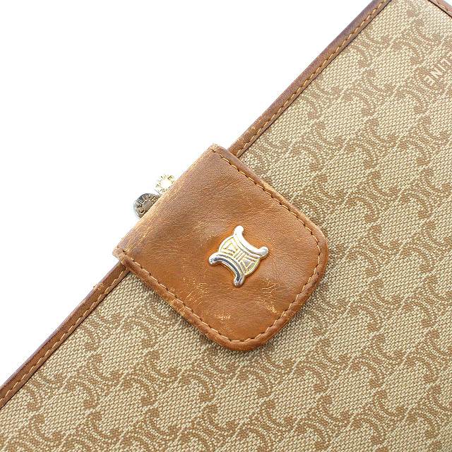 【USED】セリーヌ 長財布 キャンバス×レザー ブラウン ビンテージ レディース ブランドアイテム 茶