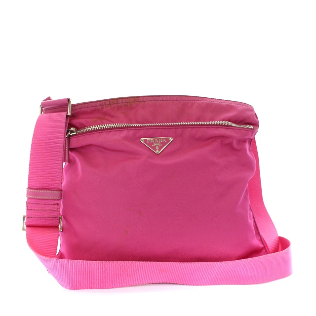 プラダ PRADA ショルダーバッグ スクエア 三角プレート ナイロン  