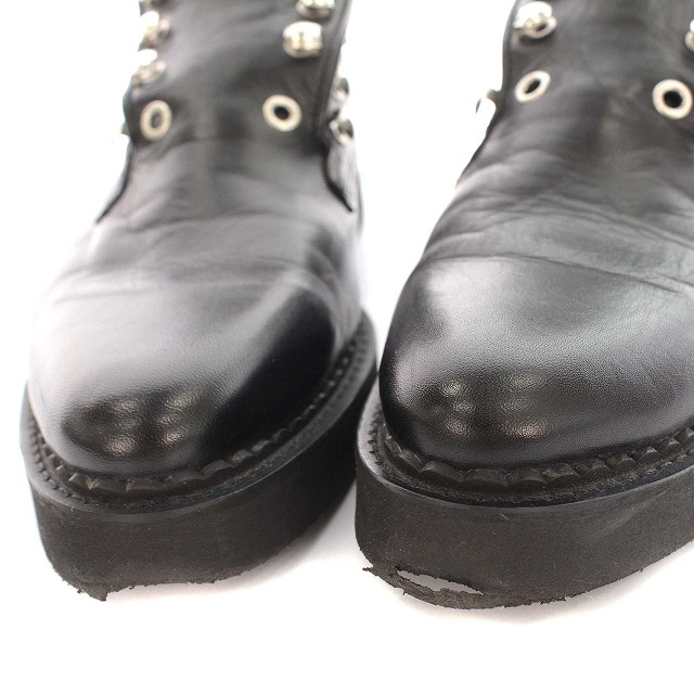 ディーゼル DIESEL スタッズ ショートブーツ レザー 革靴 40 25.5cm 黒