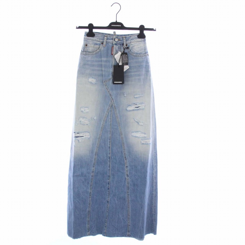 未使用品 ディースクエアード DSQUARED2 ロングデニムスカート マキシ 