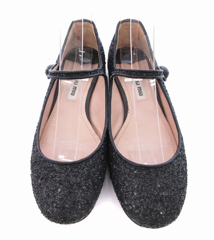 miumiu バレエシューズメリージェーングリッター
