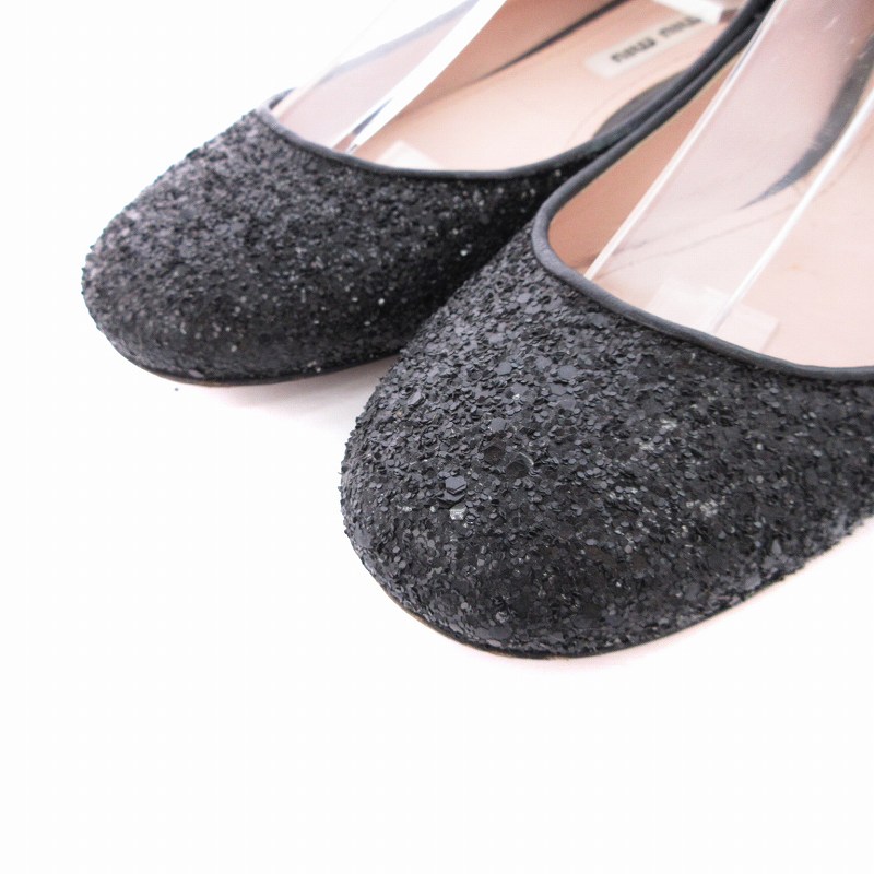 ミュウミュウ miumiu バレエシューズ グリッター メリージェーン