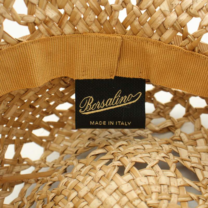 Borsalino　ストローハット　ヘンプ素材　ベージュ系　約57cm Borsalino ストローハット ヘンプ素材 ベージュ系 約56cm Borsalino