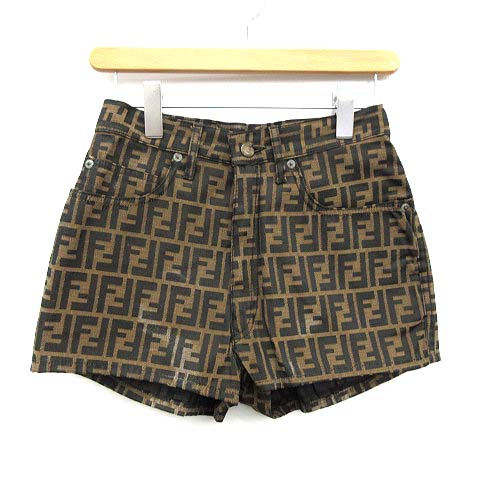フェンディ FENDI Jeans ショートパンツ ズッカ柄 茶 ブラウン /KH ○D  