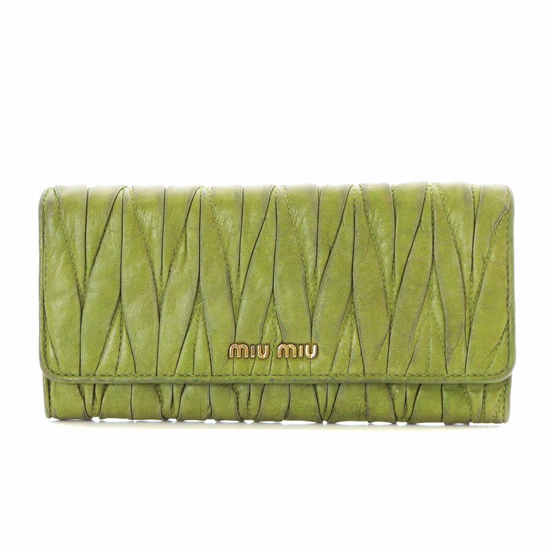 【良品】MIUMIU 長財布 マテラッセ パスケース ゴールド金具 フラップ Amazon | [ミュウミュウ] MIU MIU パスケース(定期入れ) 5MC016 N88