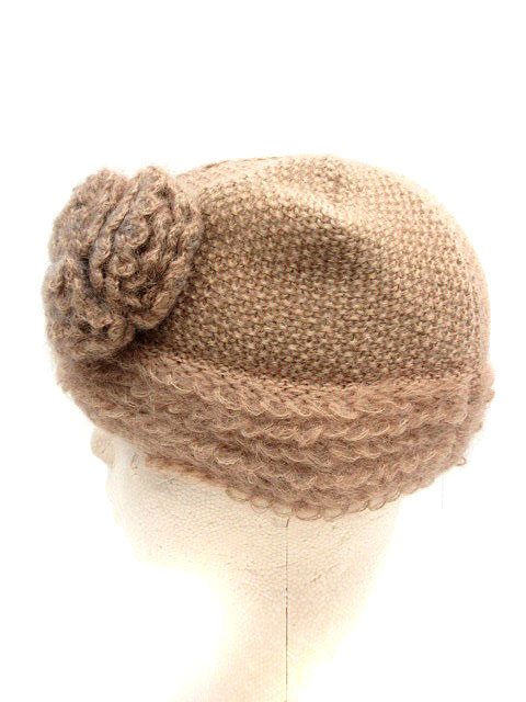 新品 miumiu ミュウミュウ モヘア ビーニー ニット帽 ブラウン TW
