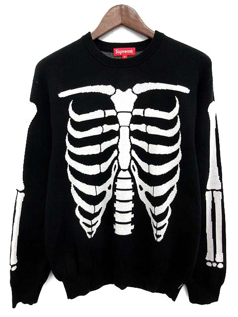 シュプリーム SUPREME セーター ニット Bones Sweater M 黒 17SS /☆K 