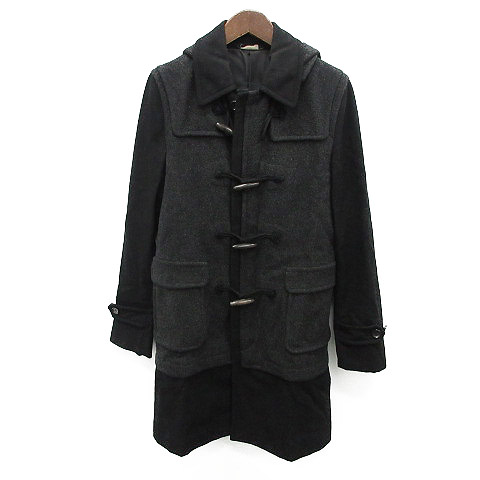 コムデギャルソンオムプリュス Comme Des Garcons Homme Plus ダッフルコート ロング 素材切替 Xs 黒 ブラック ダークグレー Og9 Rk H メンズ 081 ベクトルパーク