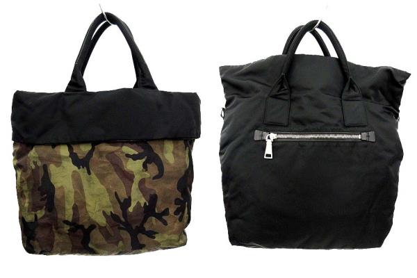 プラダ PRADA トートバッグ ショルダー リバーシブル カモフラ