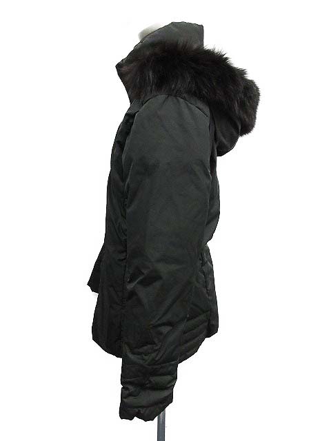 モンクレール MONCLER ダウンジャケット ファー フード 茶タグ 0 黒 