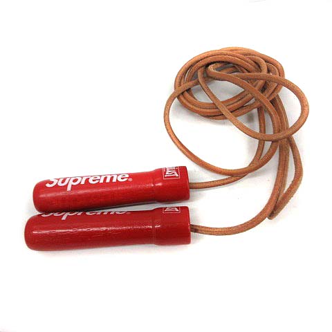 シュプリーム SUPREME 14SS 縄跳び Everlast Jump rope レザー 赤 茶