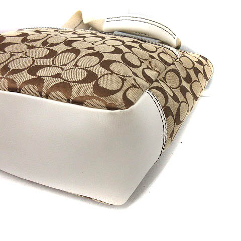 コーチ COACH バッグ ショルダー トート シグネチャー キャンバス ベージュ 白 8679 /NT9 レディース