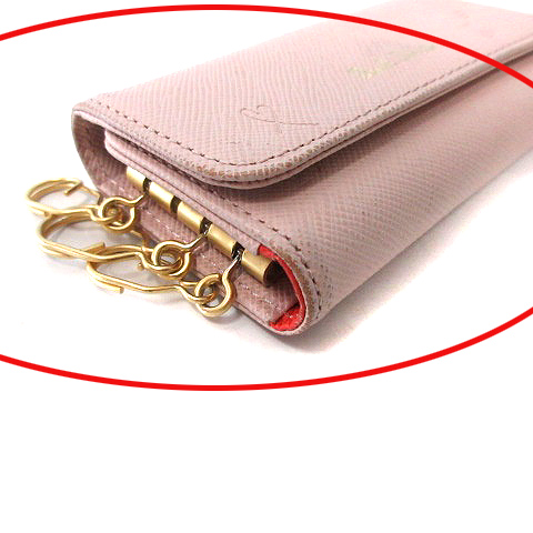 ポールスミス PAUL SMITH キーケース レザー ロゴ ピンク 4連 /SR41