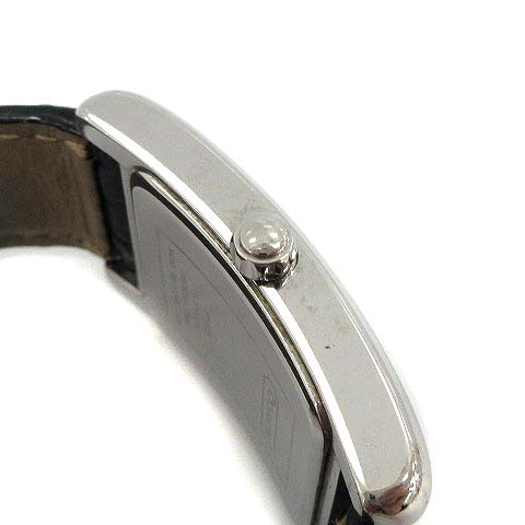 コーチ Coach 腕時計 レクタンギュラー クオーツ レザーバンド 黒 ブラック シルバー W502b Kh Ca レディース 081 901906270634 ベクトルパーク