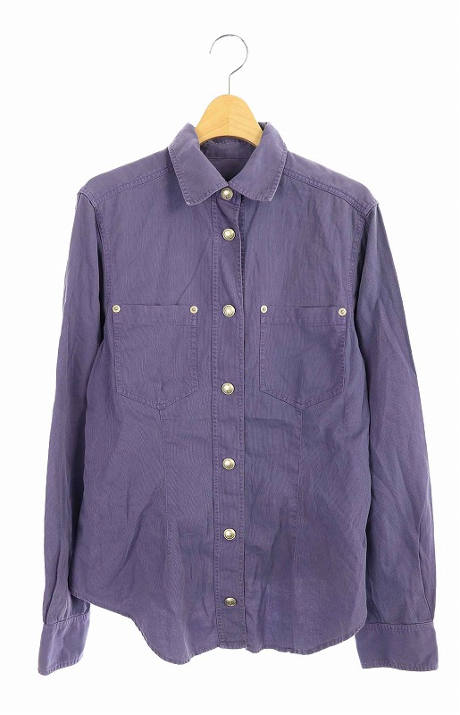 グッチ GUCCI シャツ 長袖 コットン 40 紫 パープル /AO □CA メンズ