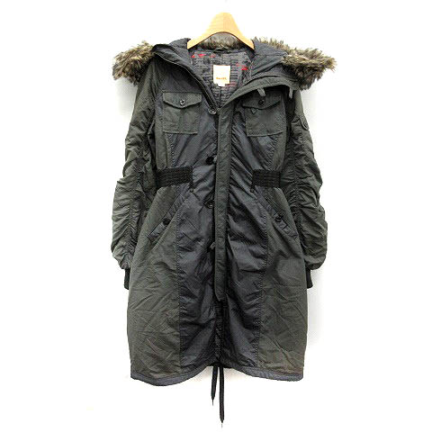 ディーゼル Diesel モッズコート ミリタリー ジップアップ 中綿 S グレー Nt4 メンズ 081 ベクトルパーク