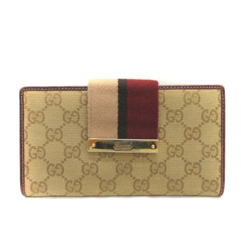 グッチ GUCCI 長財布 二つ折り オールドグッチ シェリーライン GG 