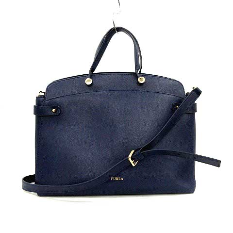 フルラ FURLA トートバッグ ショルダー アガタ AGATA 2WAY 紺