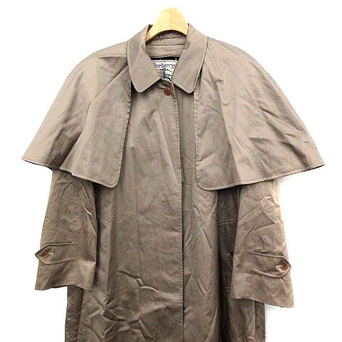 バーバリーズ Burberrys ステンカラー ロングコート ケープ 肩パット 9