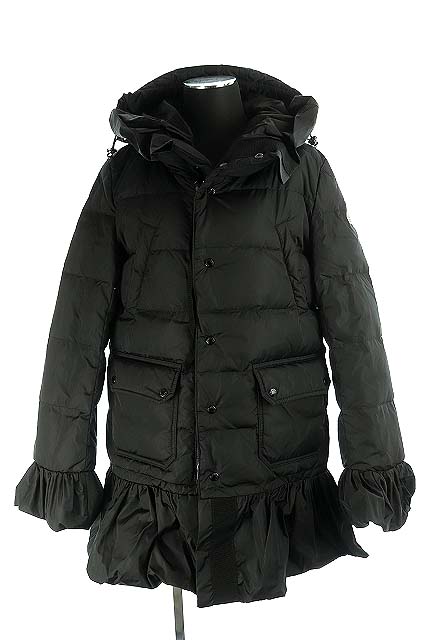 モンクレール MONCLER SERRE ダウンコート ジップアップ フード フリル 