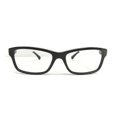 シャネル CHANEL 眼鏡 伊達メガネ 度なし ココマーク 55□16 140 黒 