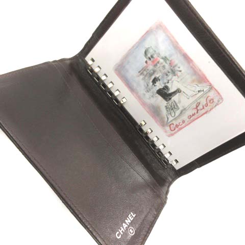 シャネル CHANEL マトラッセ 手帳カバー ラムスキン ココマーク 茶