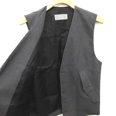 ディオールオム Dior HOMME ベスト ジレ Vネック 前開き 44 グレー /YM 